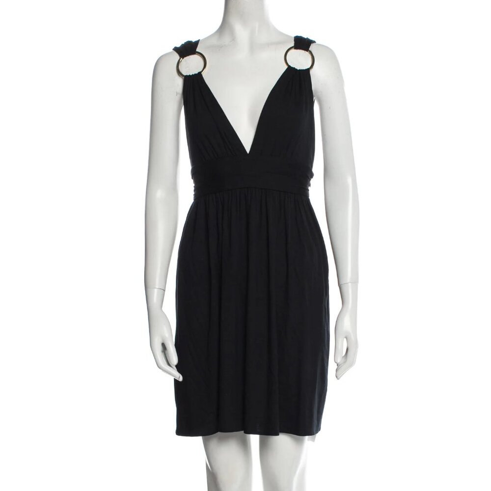 Milly LBD black dress with gold rings